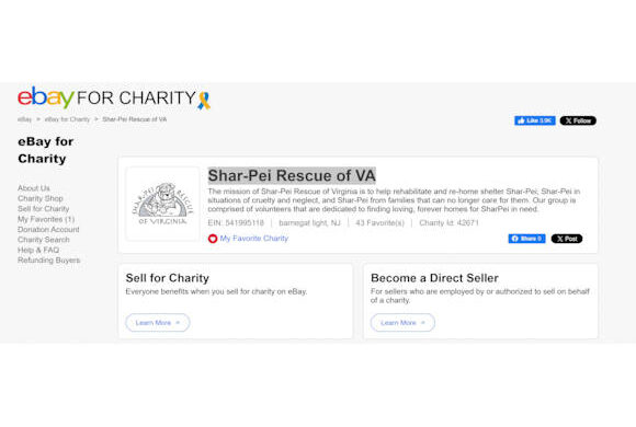 Want to help the Rescue Shar-Pei?  Sell some stuff on eBay!