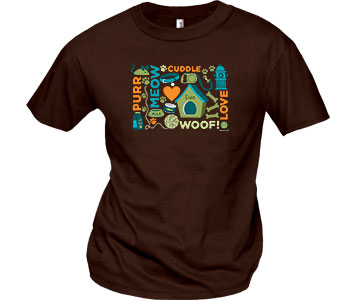 Brown Pet Word Collage T-Shirt