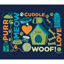 Shar-Pei Rescue of Virginia Pet Word Collage T-Shirt - Front